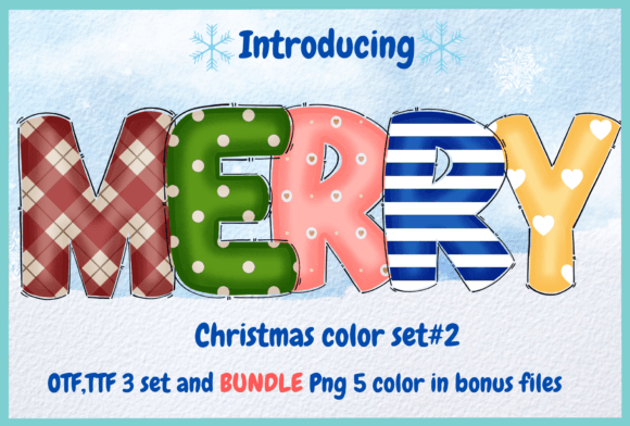 Christmas Color Set: A Festive Font for Creative Projects