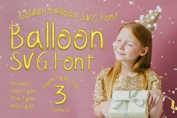 Golden Balloon: A Festive SVG Font for Celebratory Designs