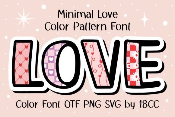 Minimal Love: A Colorful Pattern Font for Modern Creators